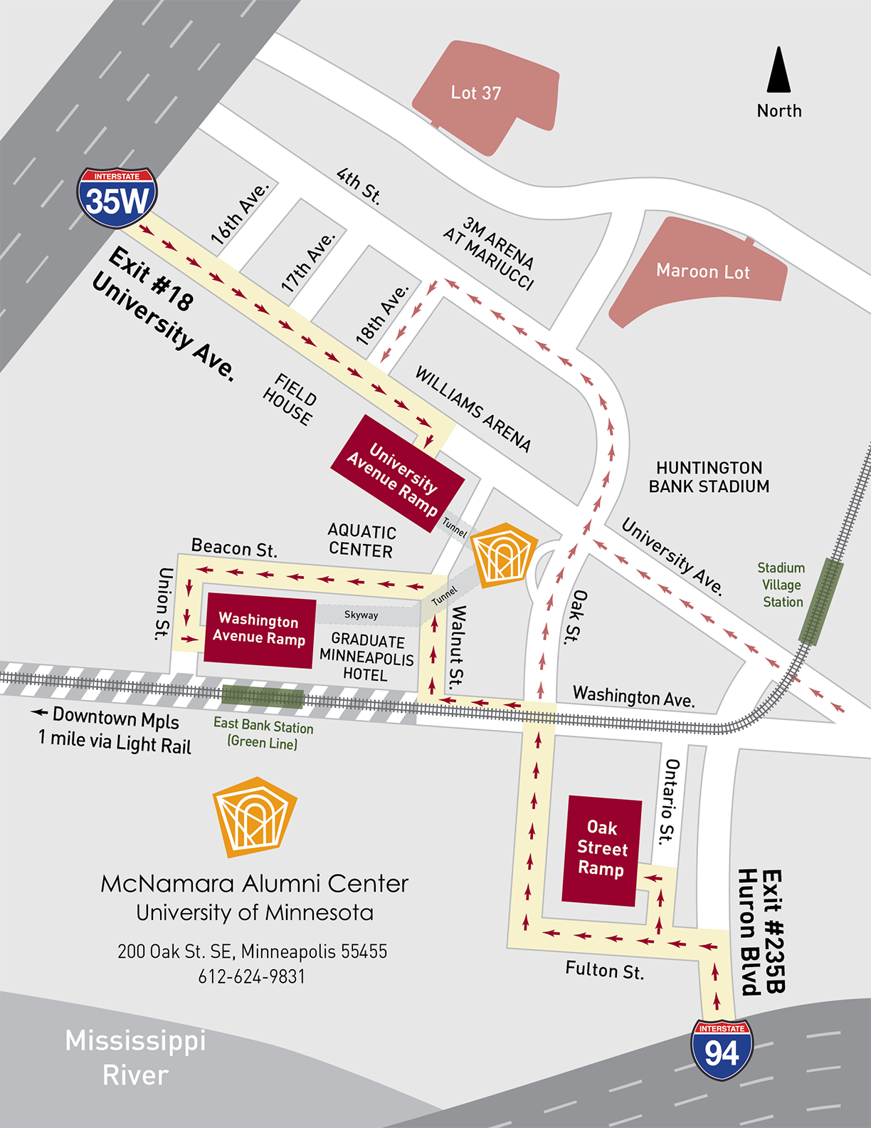 Parking Map - McNamara Alumni Center